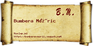 Bumbera Móric névjegykártya